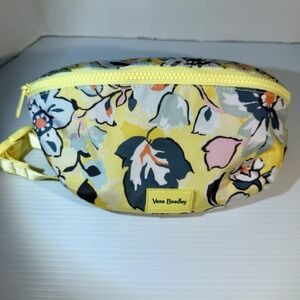 Vera Bradley Yellow Floral Recycled Lighten Up Reactive On The Go Waist Bag RFID